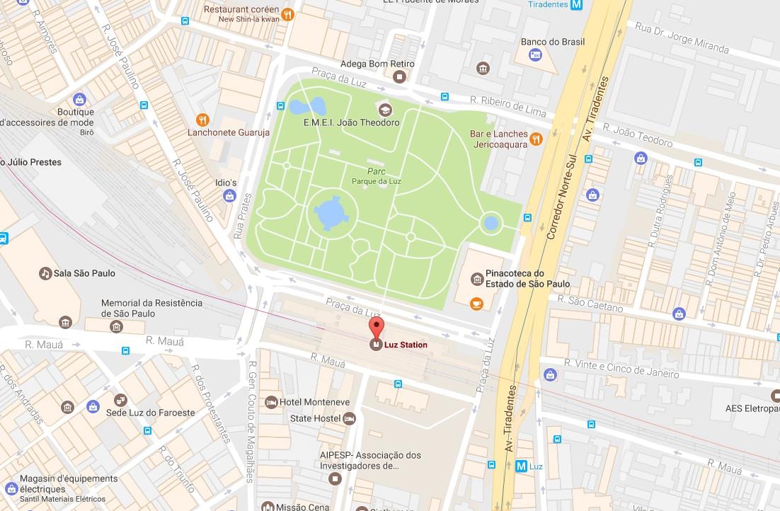 Mapa de la estación de tren de la Luz de São Paulo