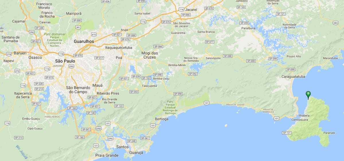Mapa de la playa de Armação