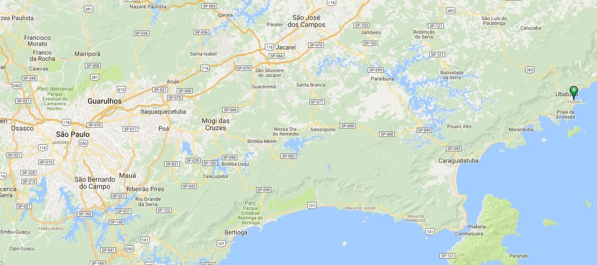 Mapa de la playa de Itaguá