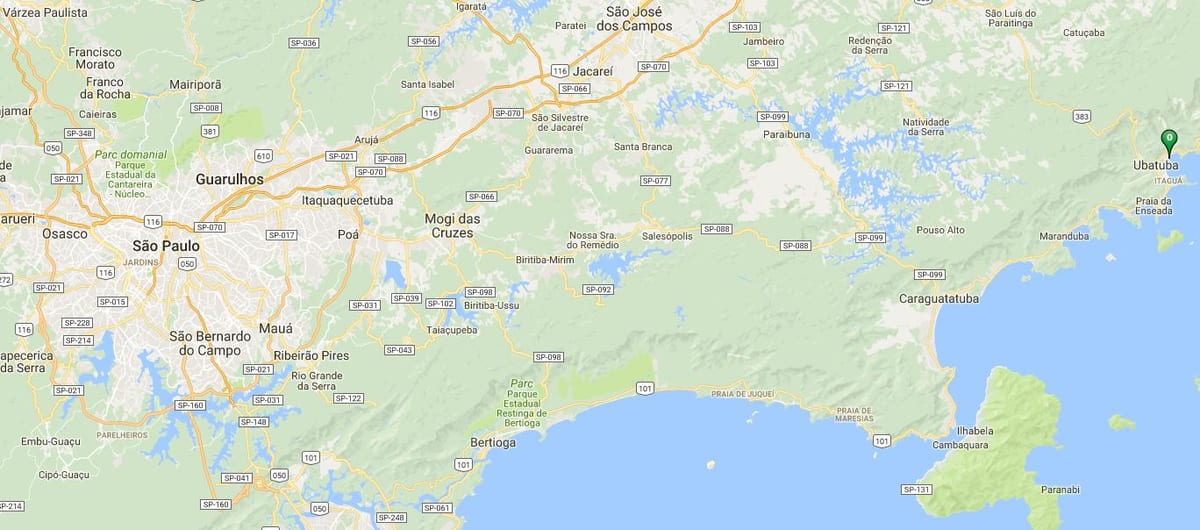 Mapa de la playa de Perequê Açu