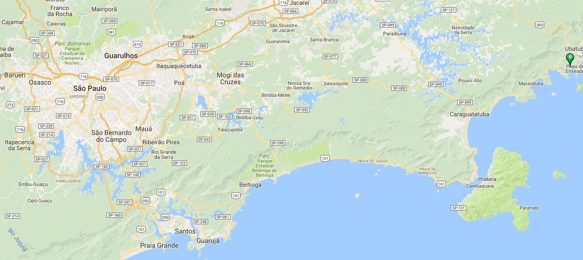 Mapa de la playa de Perequê Mirim