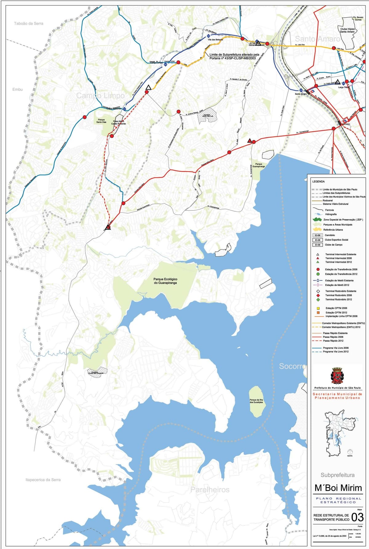 Mapa de M'Boi Mirim São Paulo - el transporte Público