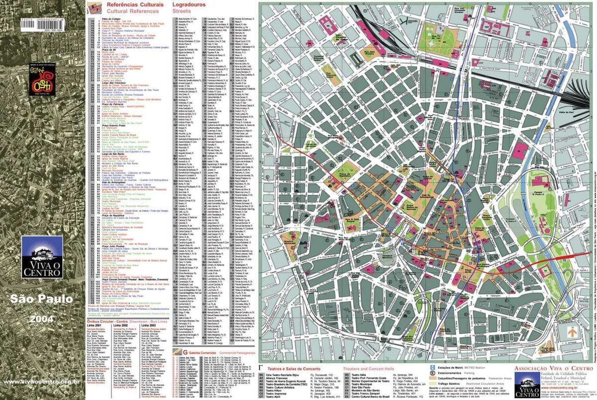 Mapa de São Paulo, el centro de