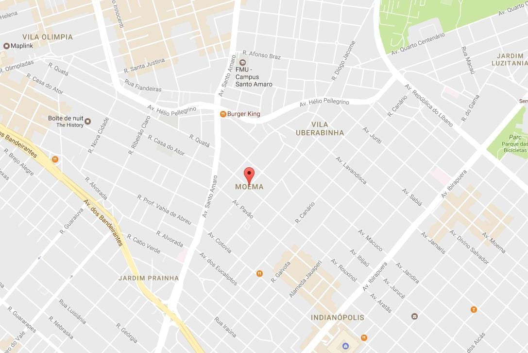Mapa de São Paulo Moema