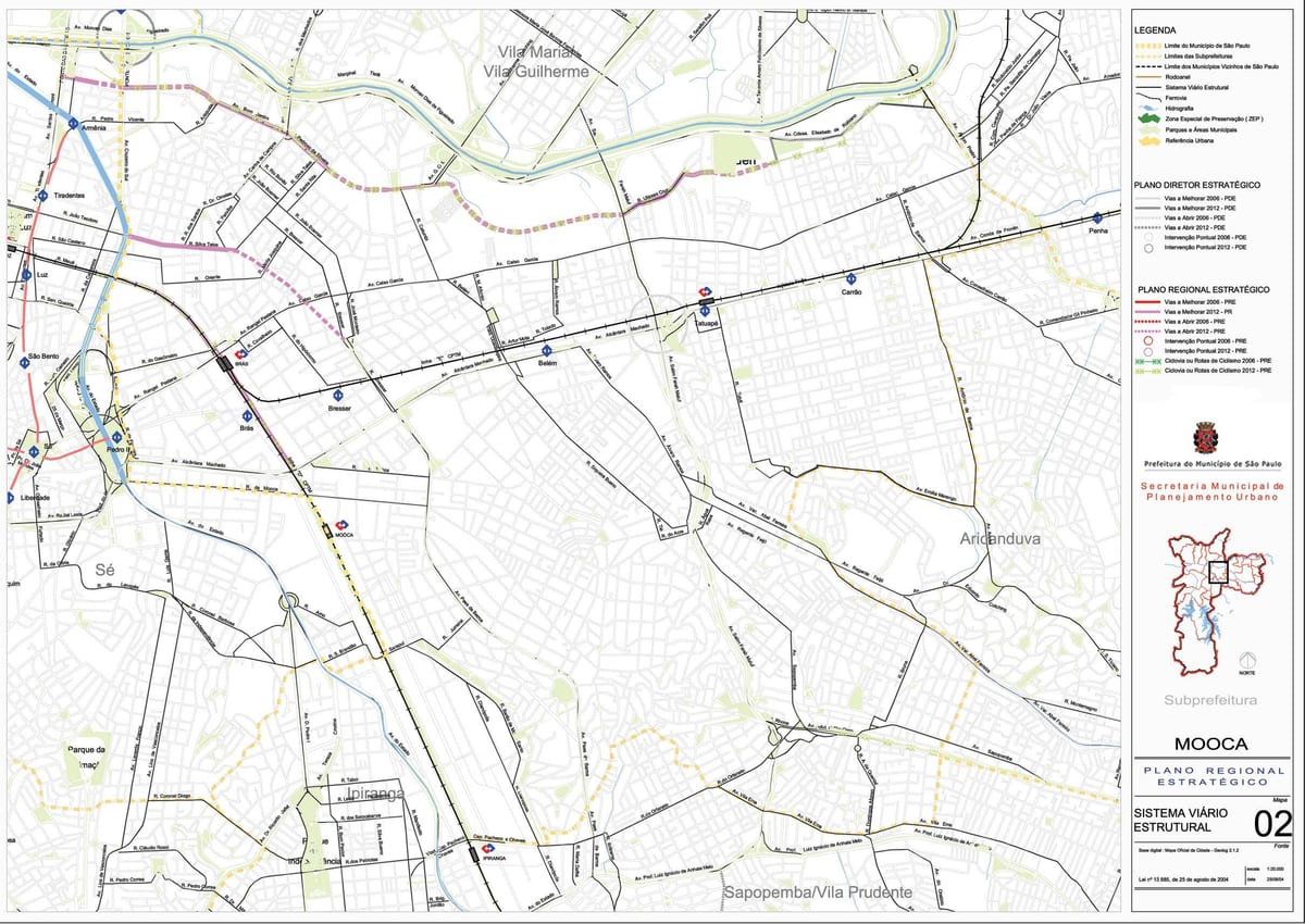 Mapa de Mooca São Paulo - Carreteras