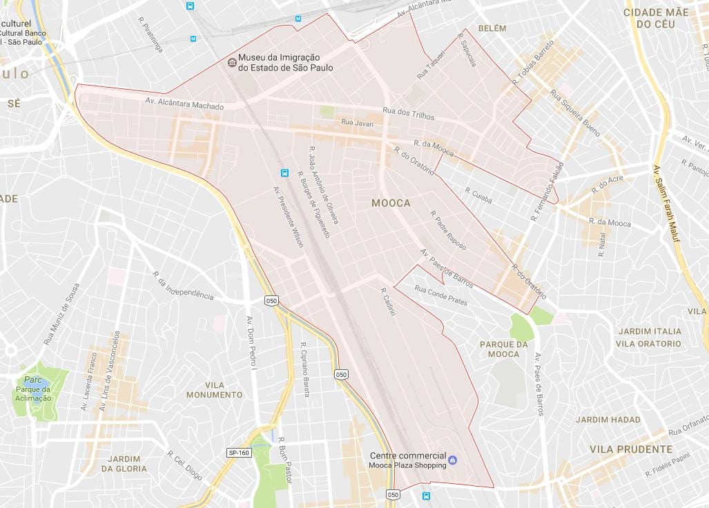 Mapa de Mooca São Paulo