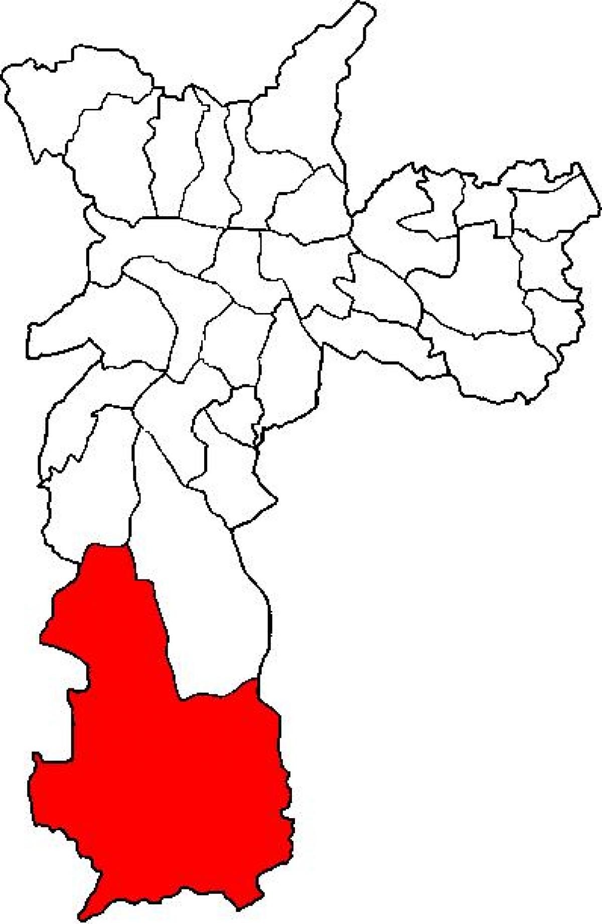Mapa de Parelheiros sub-prefectura de São Paulo