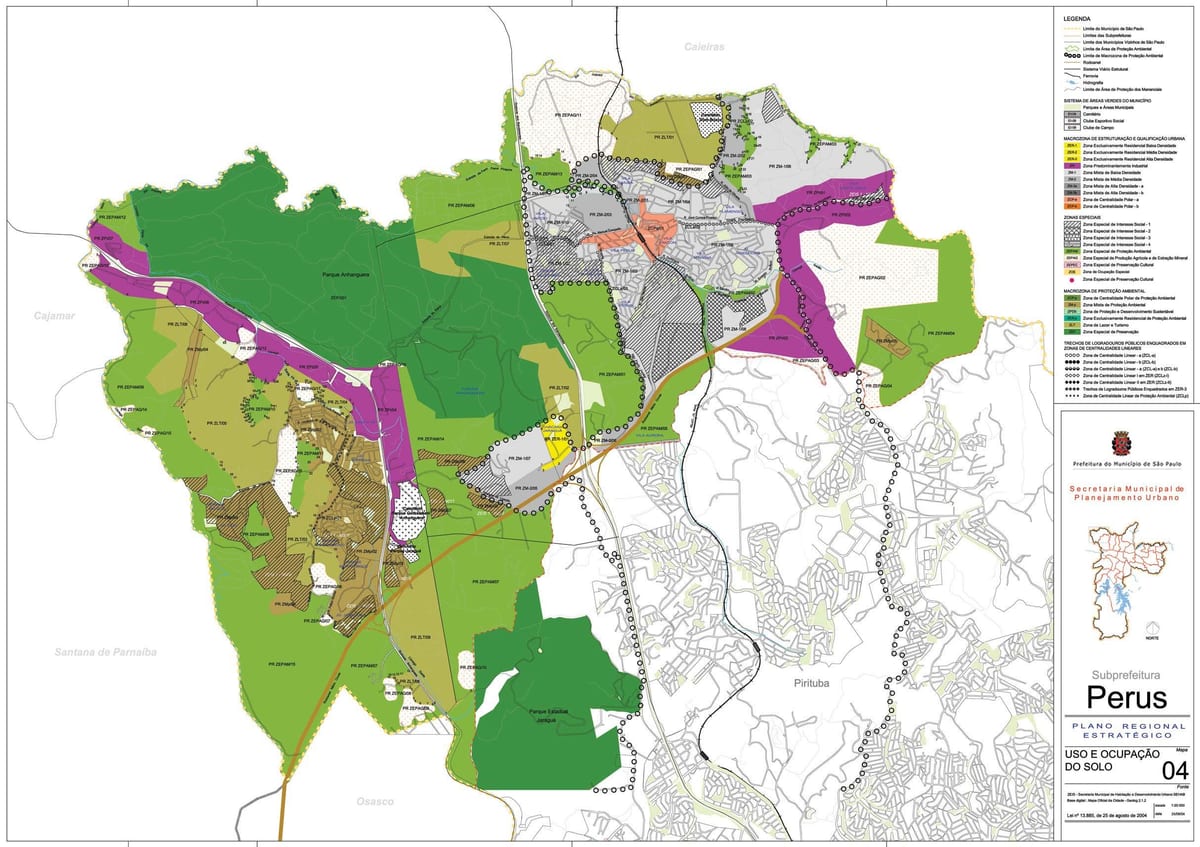 Mapa del Perú São Paulo - la Ocupación de la tierra