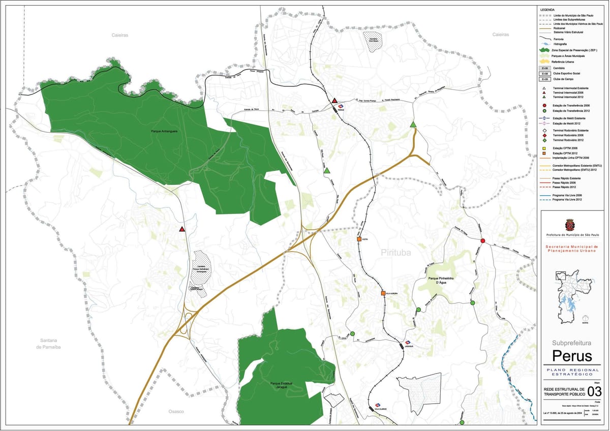 Mapa del Perú en São Paulo, el transporte Público