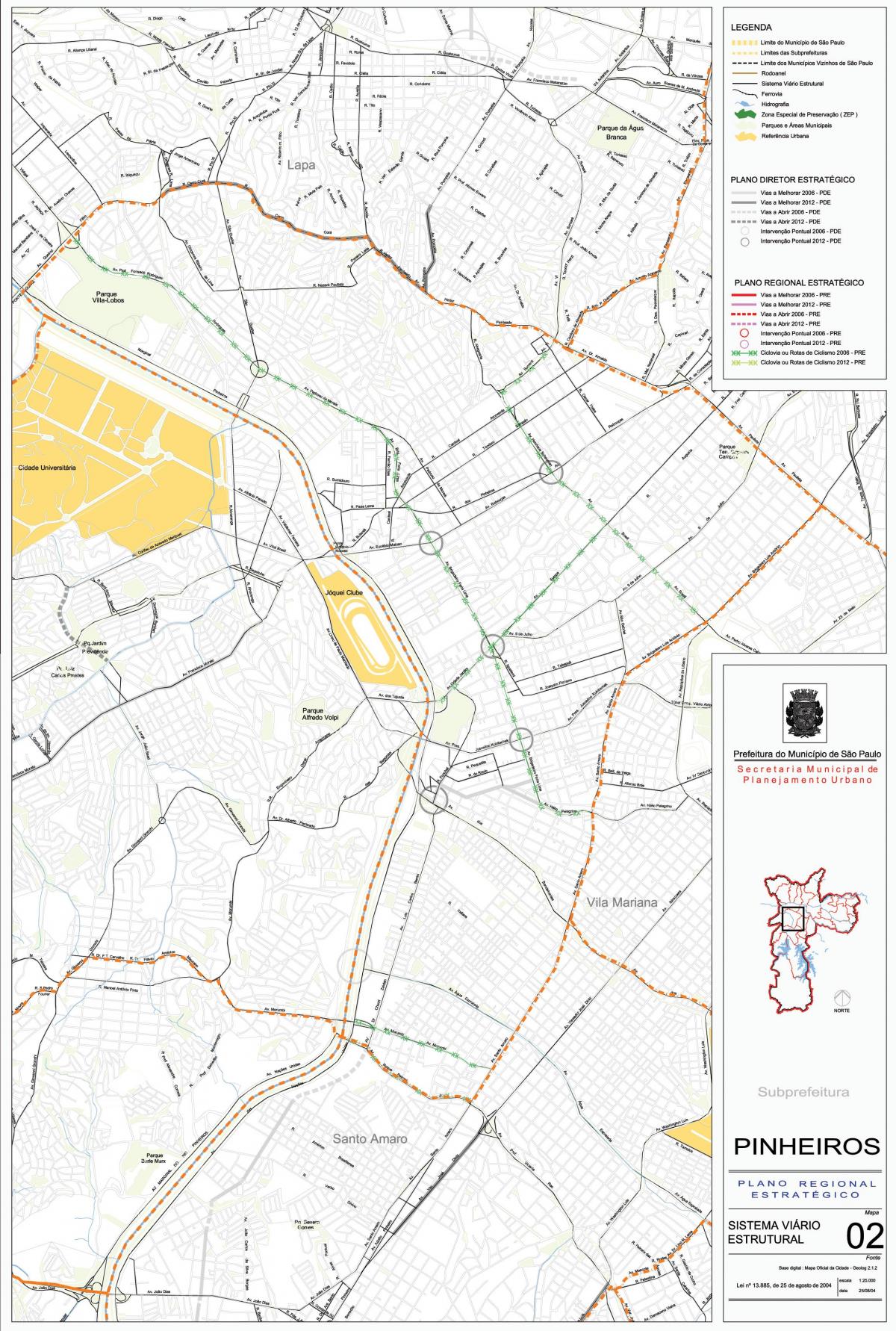 Mapa de Pinheiros Sao Paulo - Carreteras