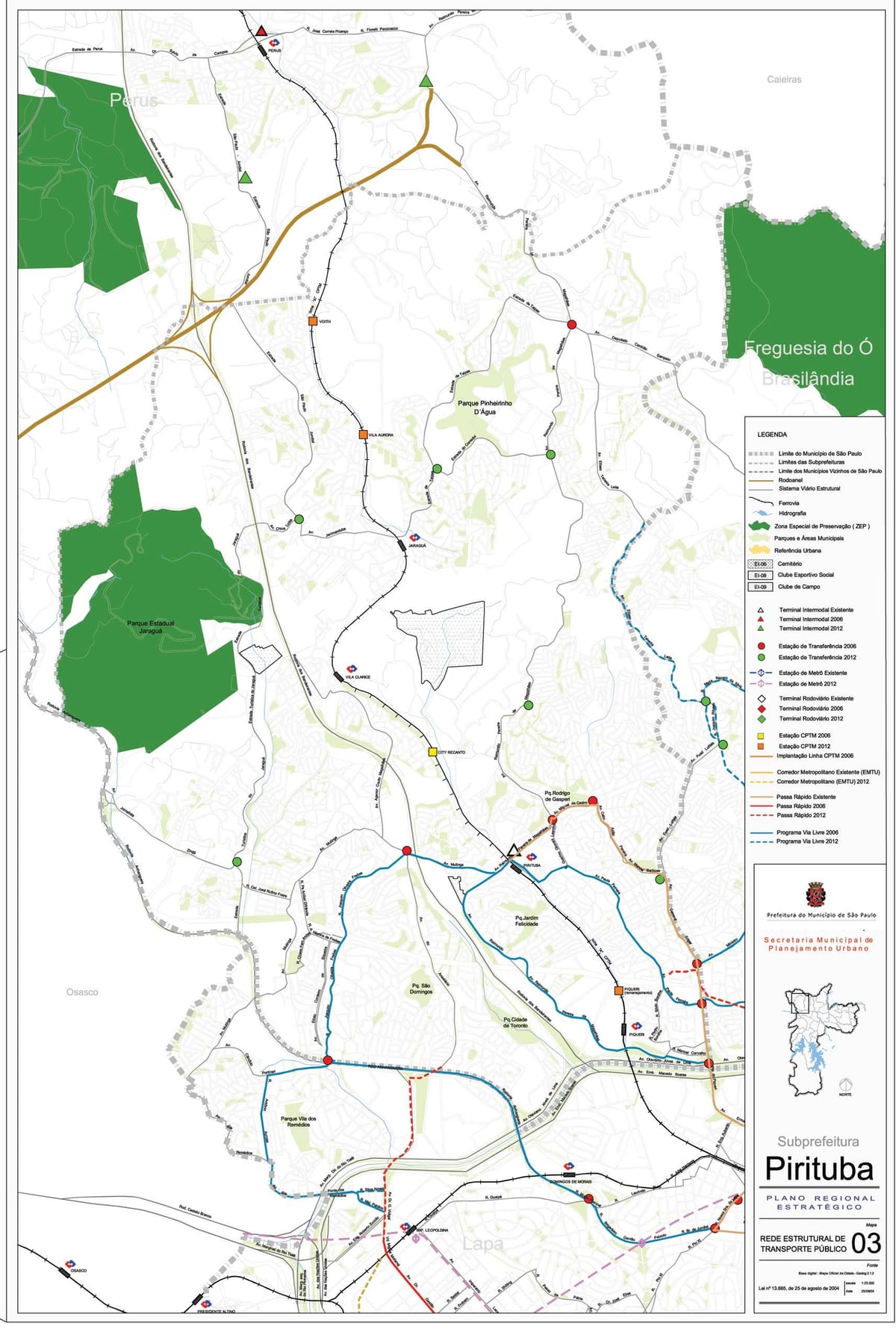 Mapa de Pirituba-Jaraguá São Paulo - el transporte Público