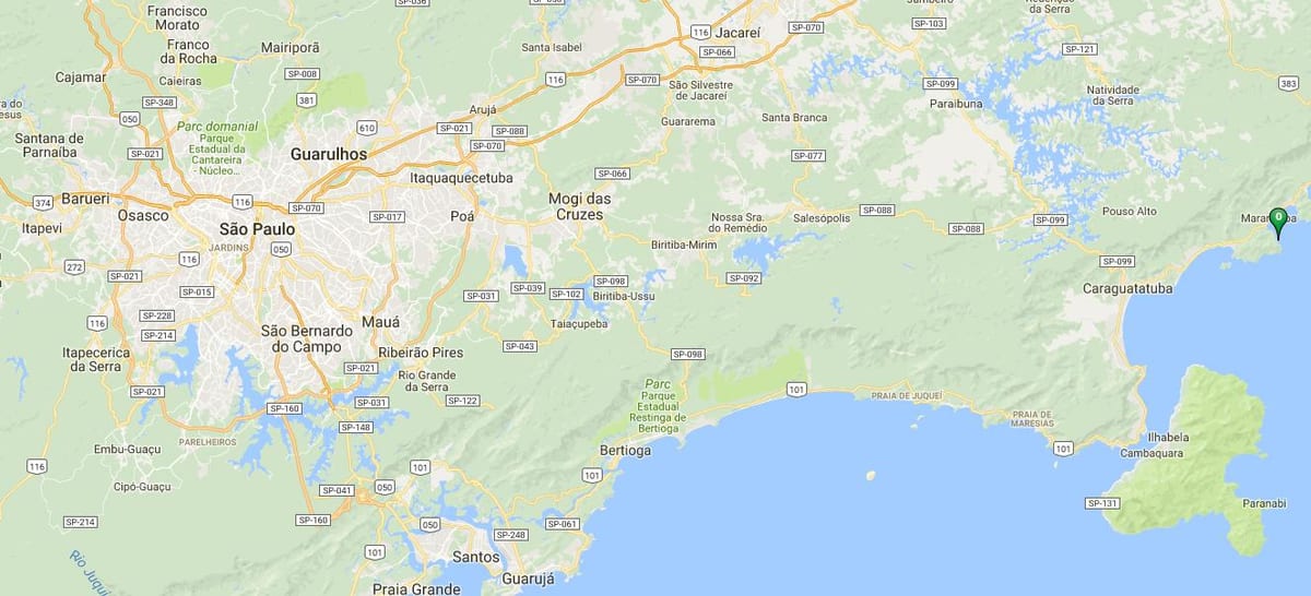 Mapa de la playa de Caçandoquinha