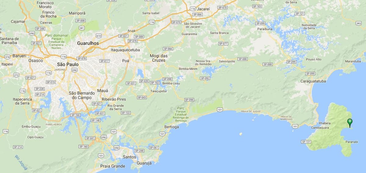 Mapa de la playa de Saco do Eustáquio