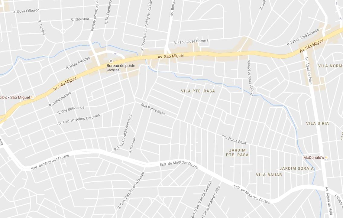 Mapa de Ponte Rasa de São Paulo