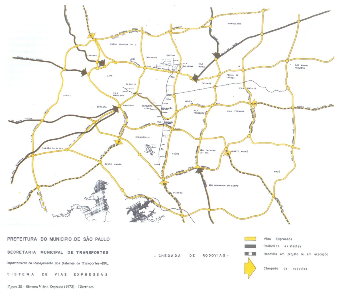 Mapa de São Paulo carriles express