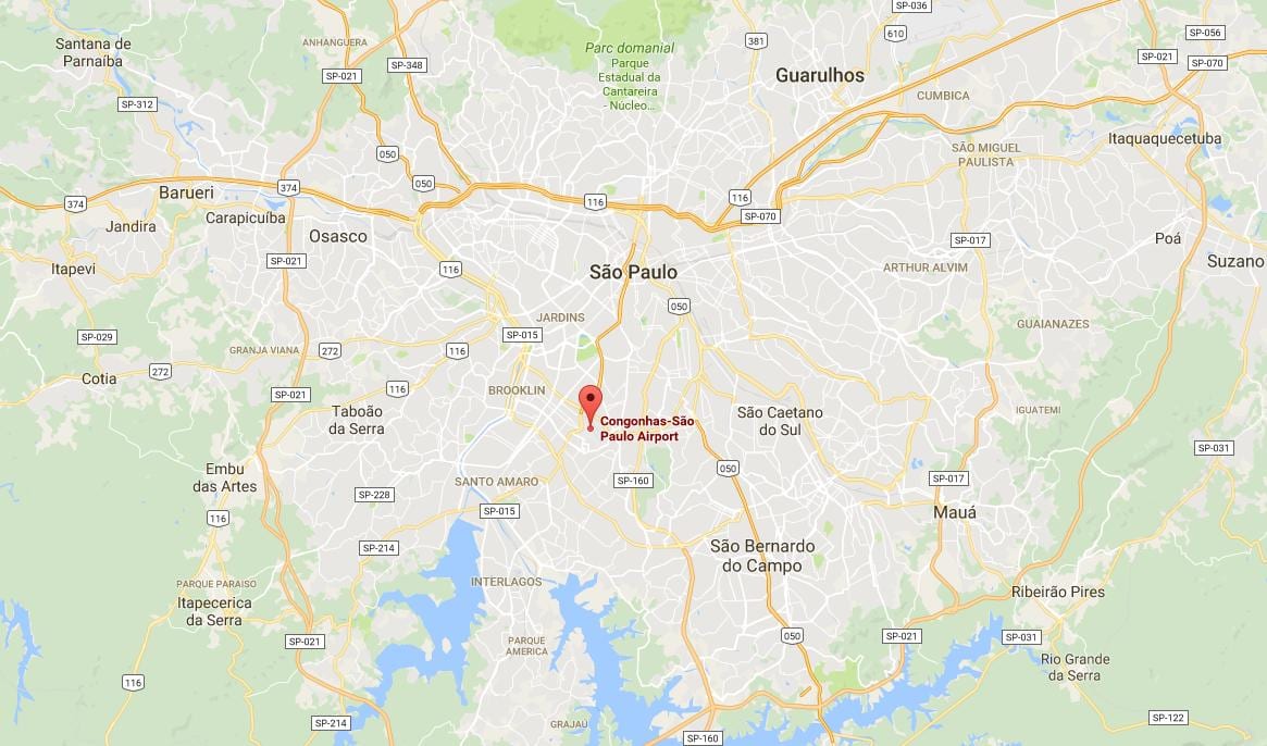 Mapa de São Paulo Congonhas aeropuerto
