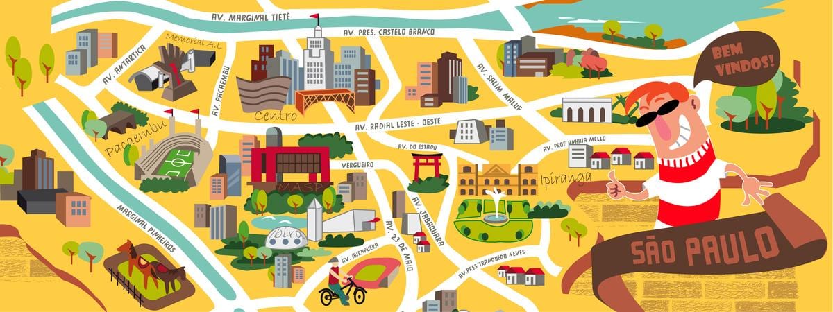 Mapa de São Paulo diseño
