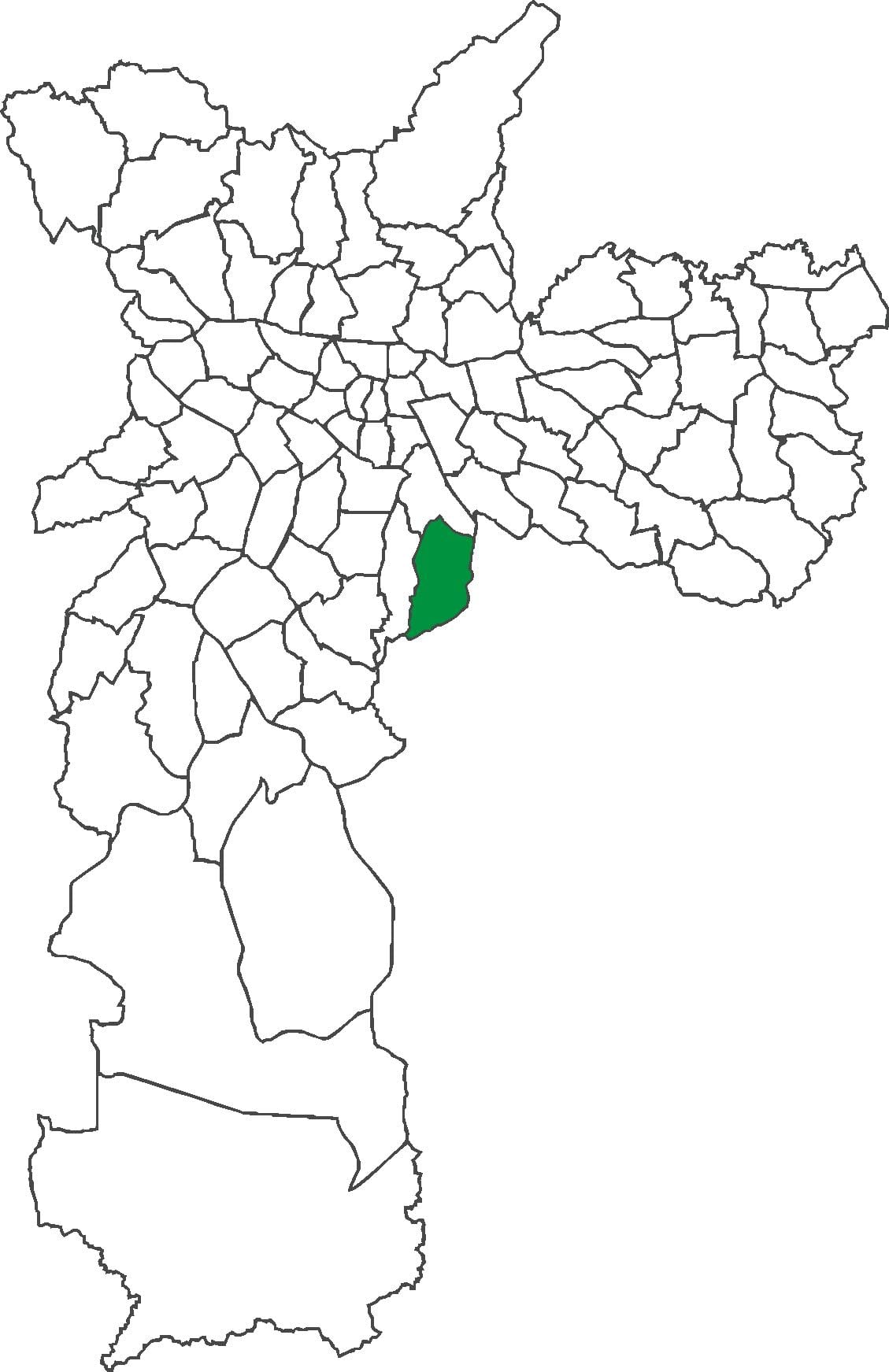 Mapa de distrito Sacomã