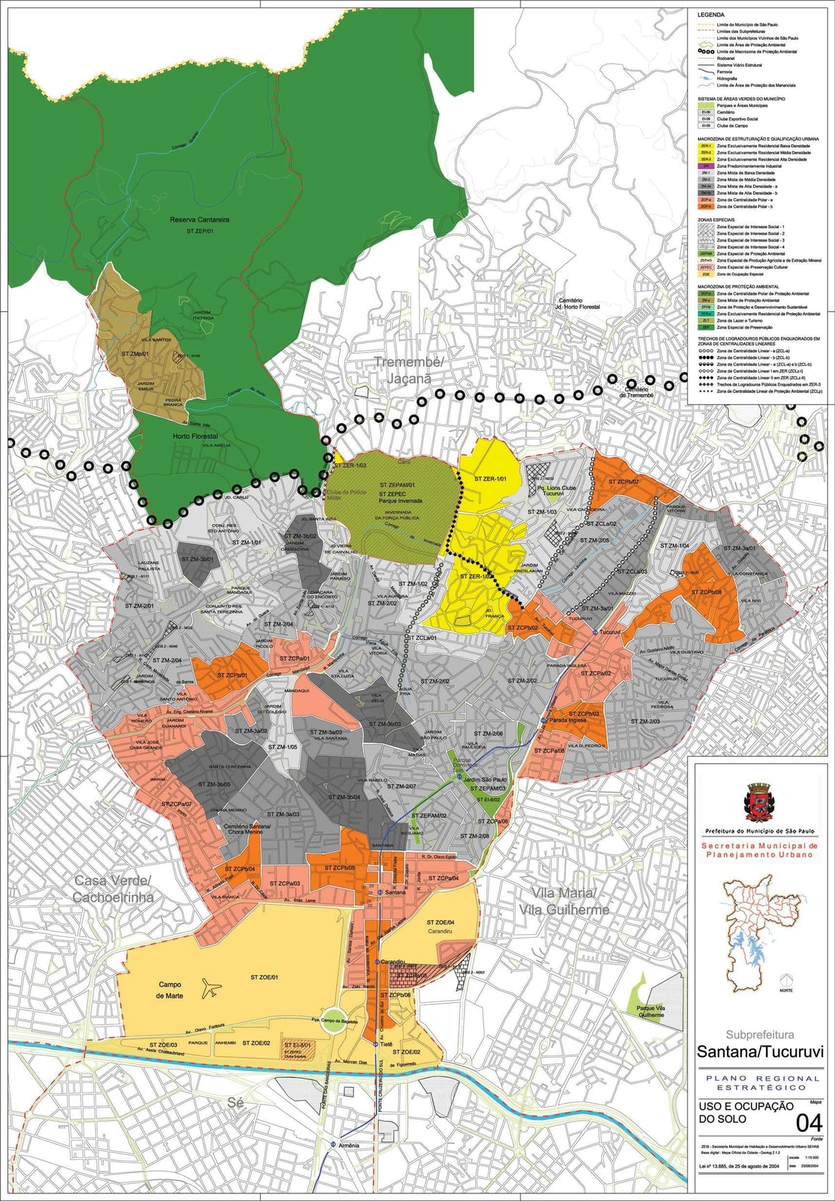 Mapa de Santana São Paulo - la Ocupación de la tierra