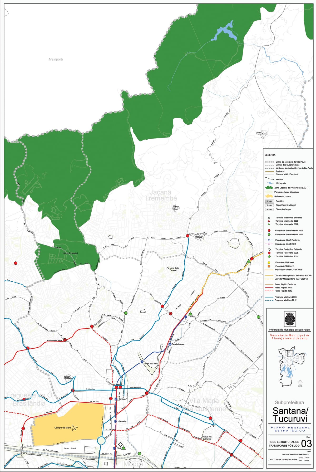 Mapa de Santana São Paulo - el transporte Público
