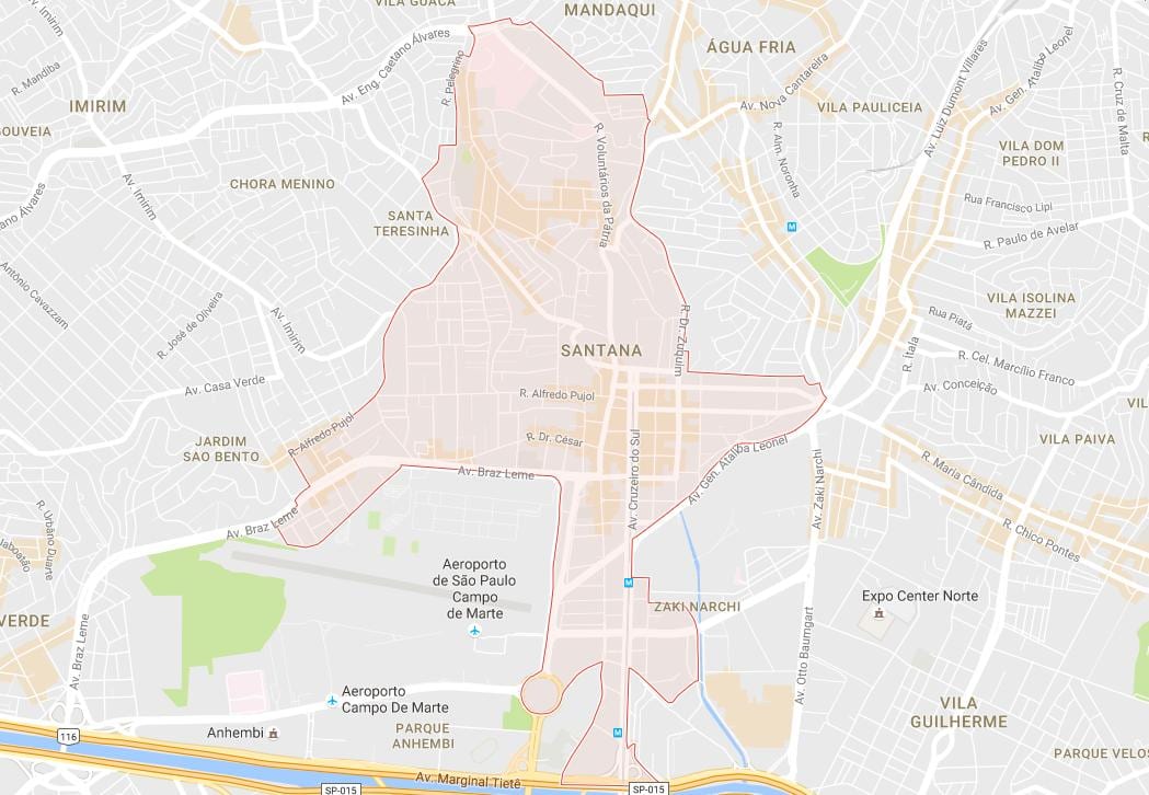 Mapa de São Paulo Santana