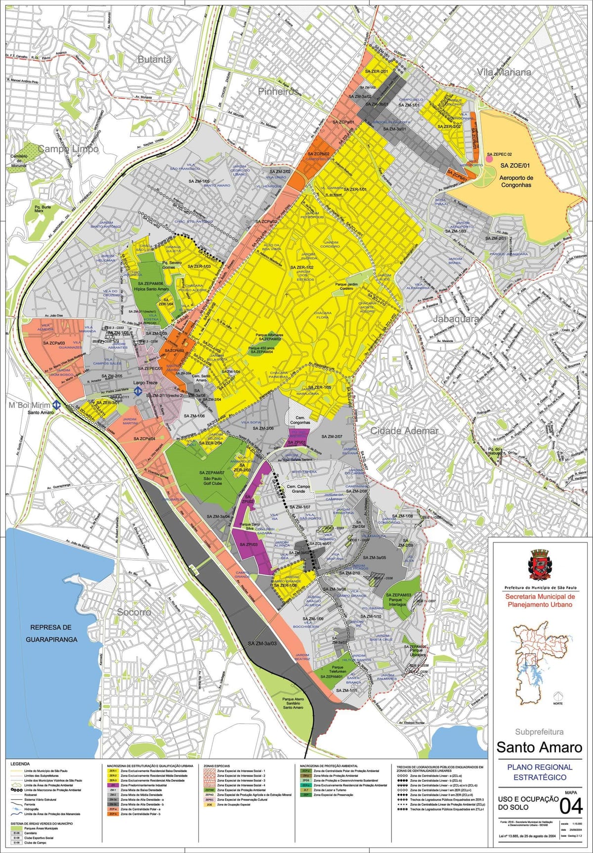 Mapa de Santo Amaro São Paulo - la Ocupación de la tierra