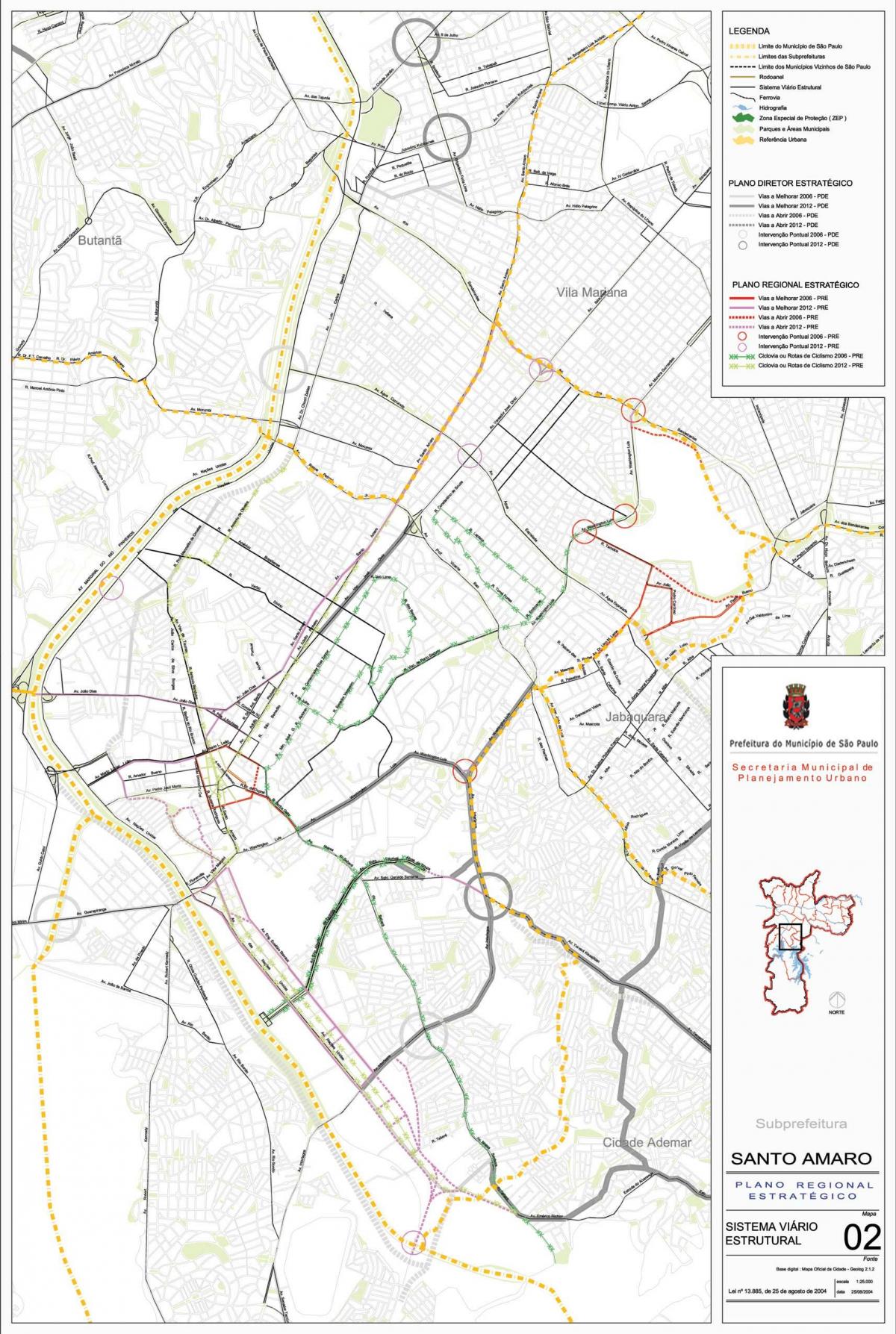 Mapa de Santo Amaro São Paulo - Carreteras
