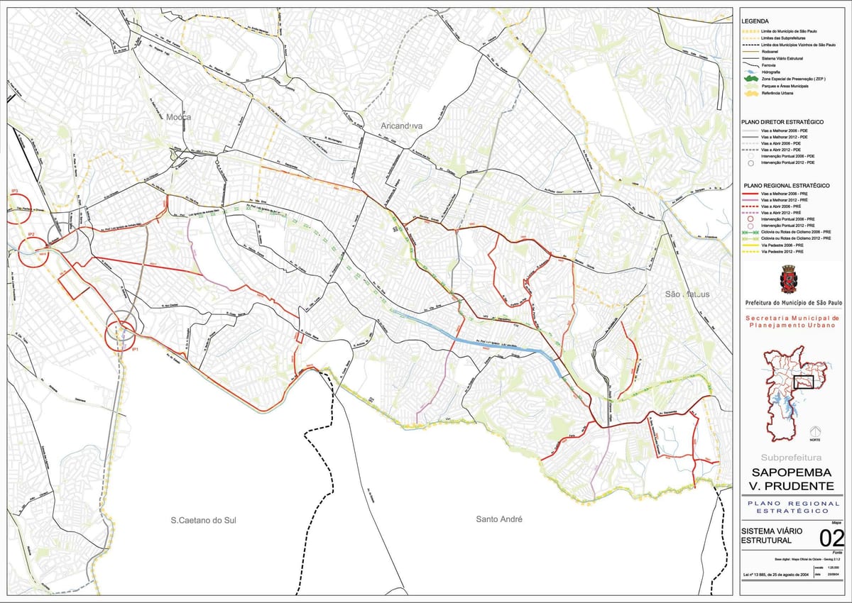 Mapa de Sapopembra São Paulo - Carreteras