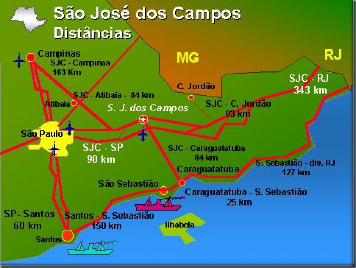 Mapa de São José dos Campos aeropuerto
