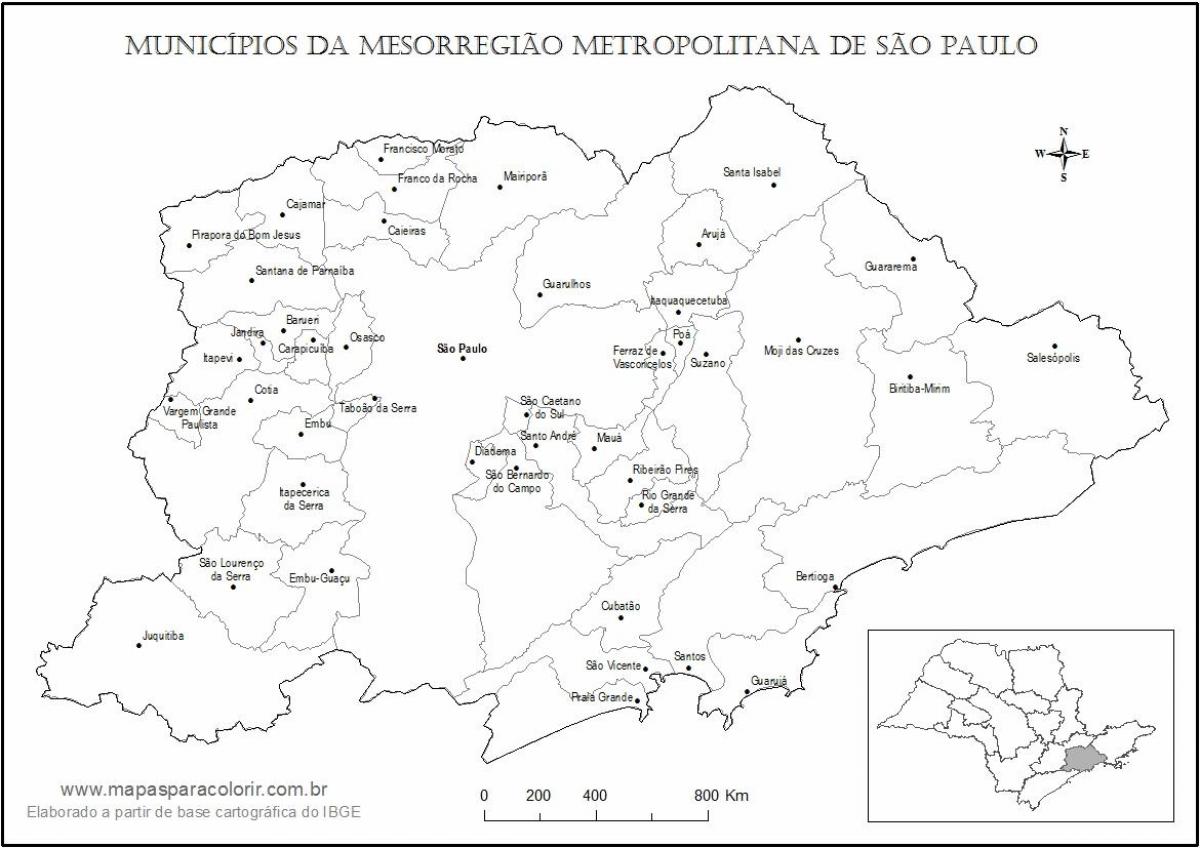 Mapa de São Paulo virgen