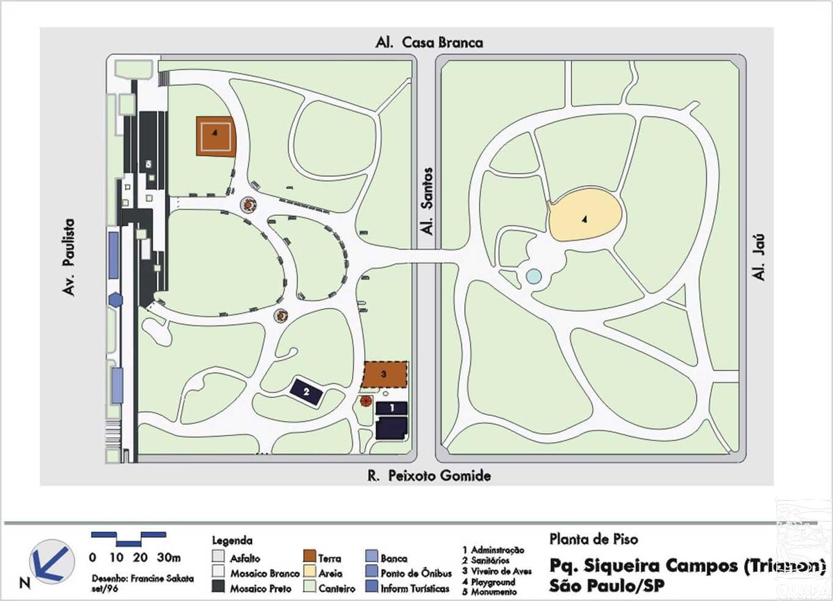 Mapa de Trianon São Paulo Parque