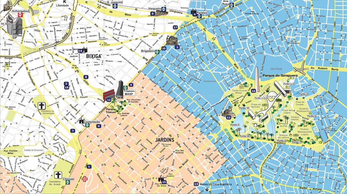 Mapa de turismo de São Paulo