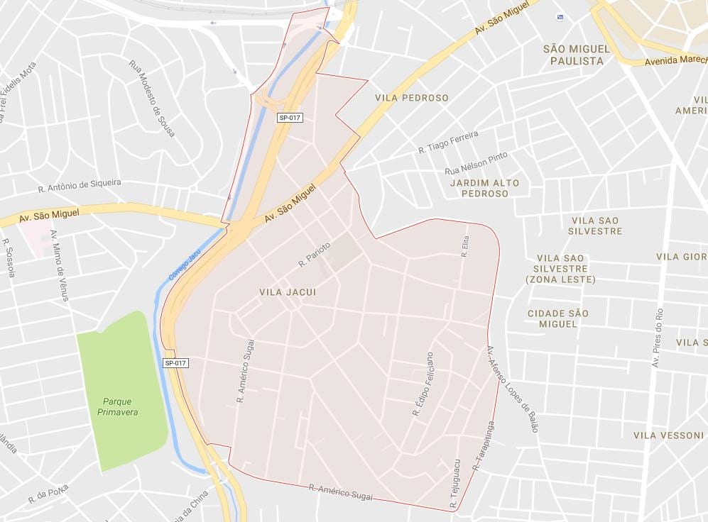 Mapa de Vila Jacuí São Paulo