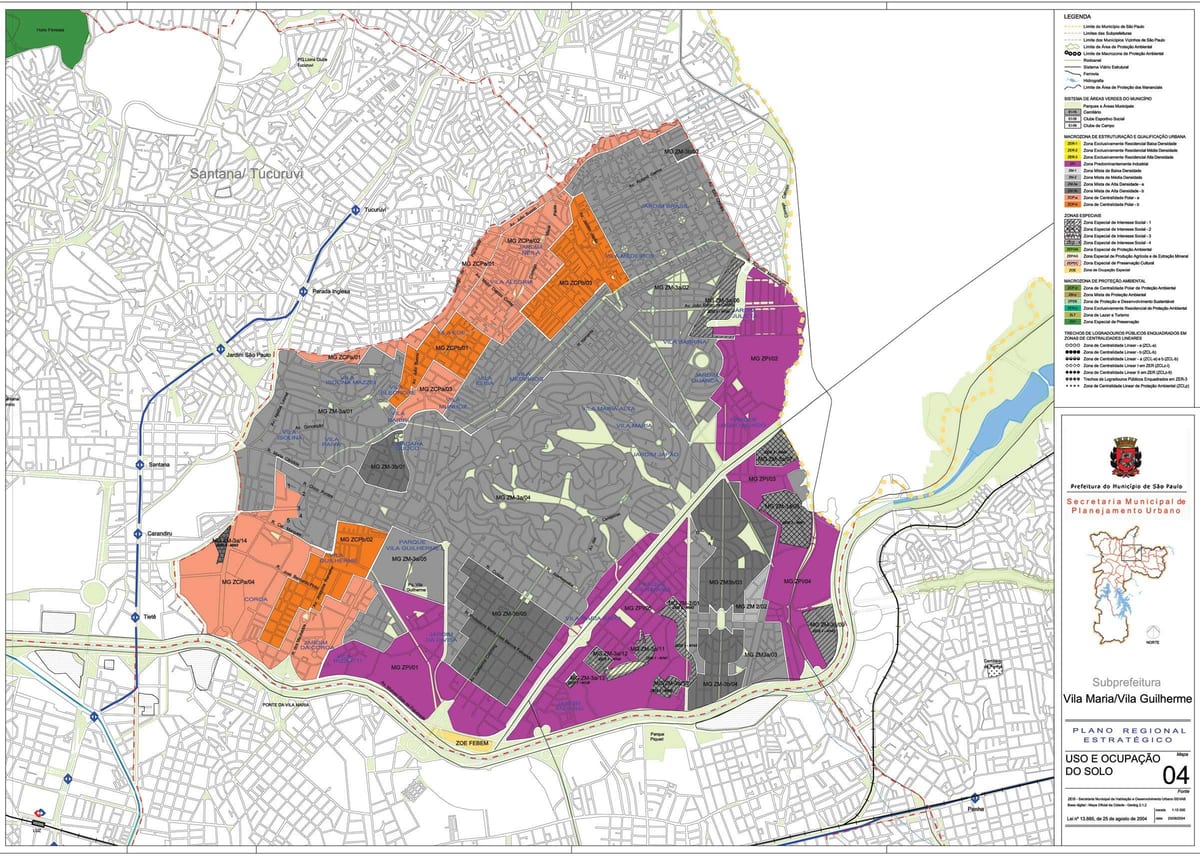 Mapa de Vila Maria São Paulo - la Ocupación de la tierra