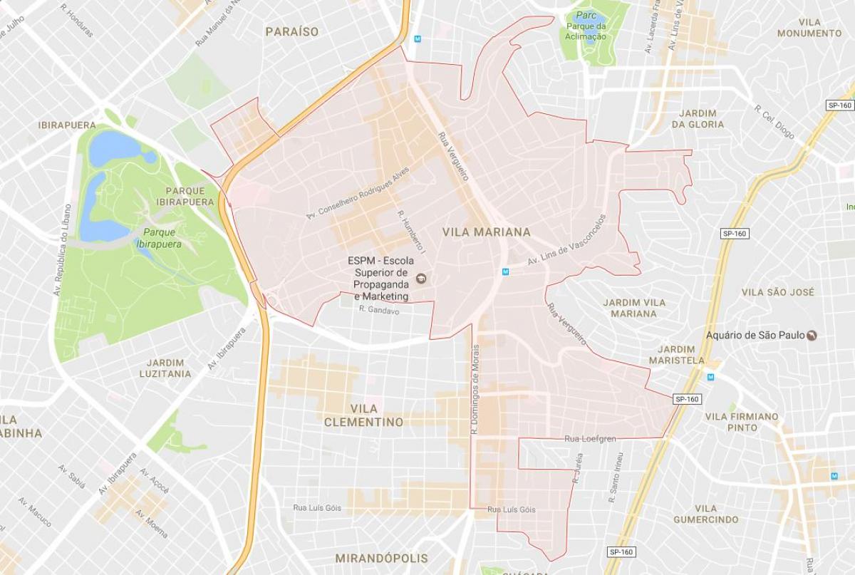 Mapa de Vila Mariana de São Paulo