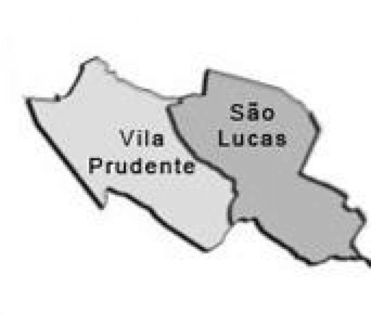 Mapa de Vila Prudente sub-prefectura