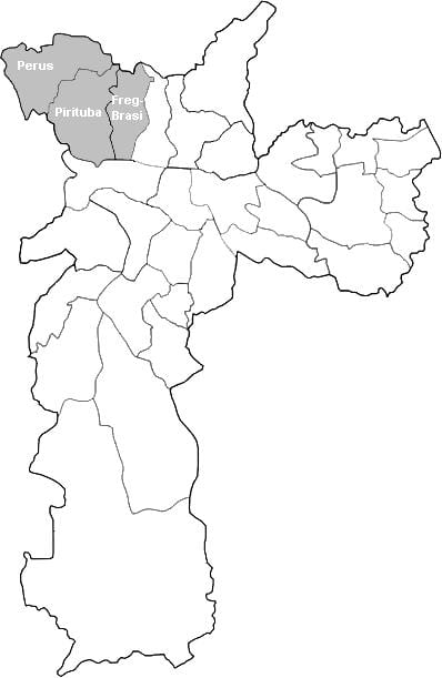 Mapa de la zona Noroeste de São Paulo
