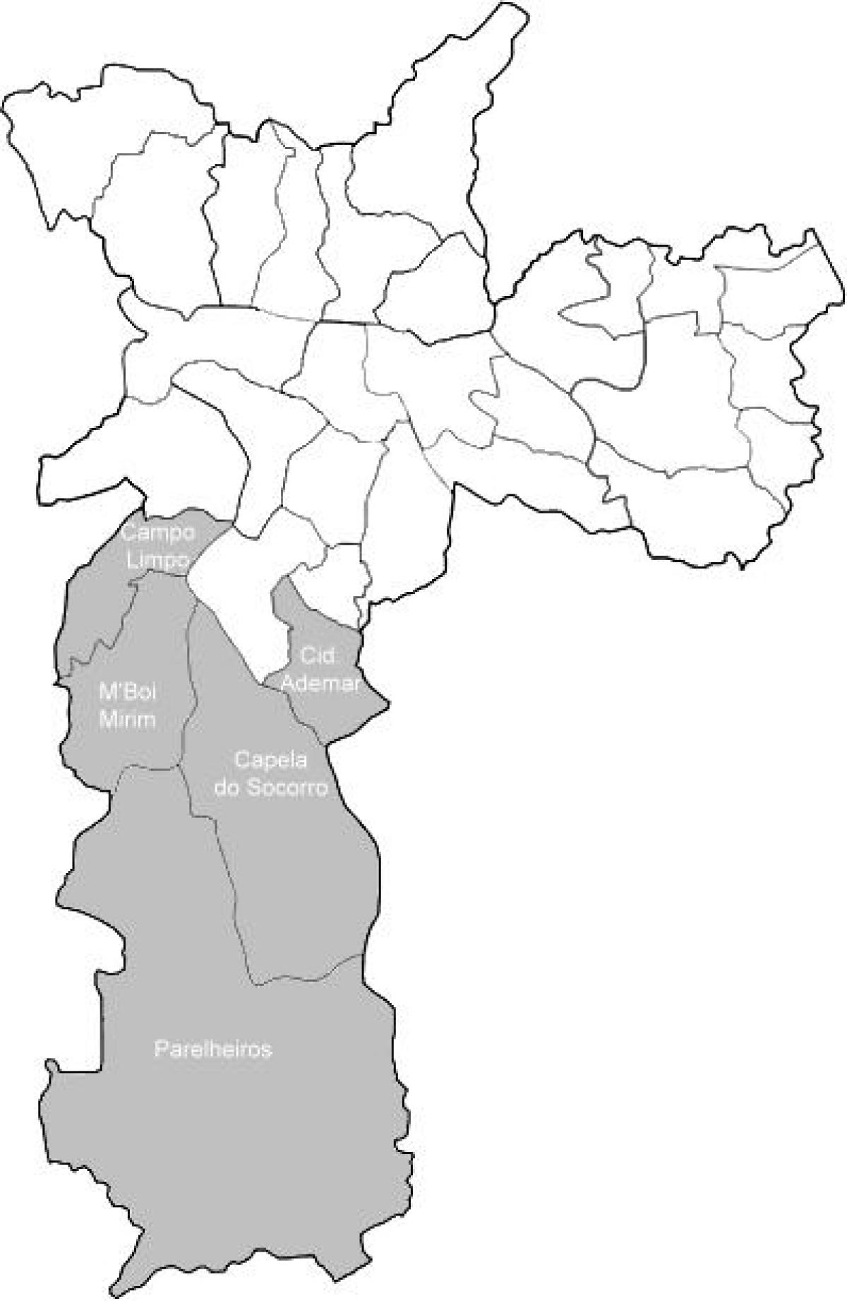 Mapa de la zona Sul, São Paulo