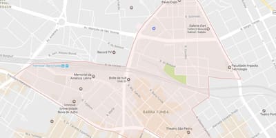 Mapa de Barra Funda de São Paulo
