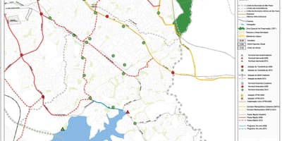 Mapa de la Ciudad Ademar São Paulo - el transporte Público