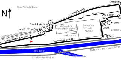 Mapa de Circuito de Anhembi, en São Paulo