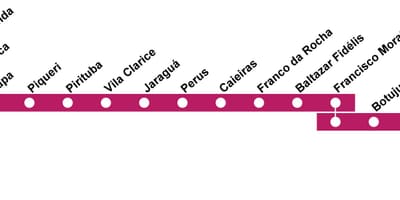 Mapa de CPTM São Paulo - Línea 7 - Ruby