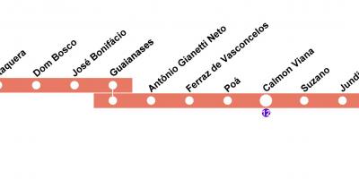 Mapa de CPTM São Paulo - Línea 11 - Coral