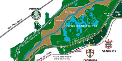 Mapa de Parque Ecológico de Tietê