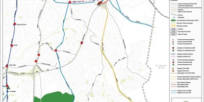 Mapa de Ipiranga São Paulo - el transporte Público