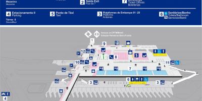 Mapa de la terminal de autobuses de Barra Funda