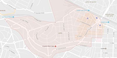 Mapa de la Lapa de São Paulo