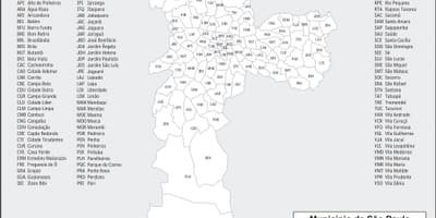 Mapa de los distritos de São Paulo