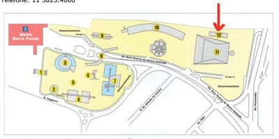Mapa de Memorial de América latina de Sao Paulo
