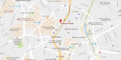 Mapa de Palácio dos Correios de São Paulo